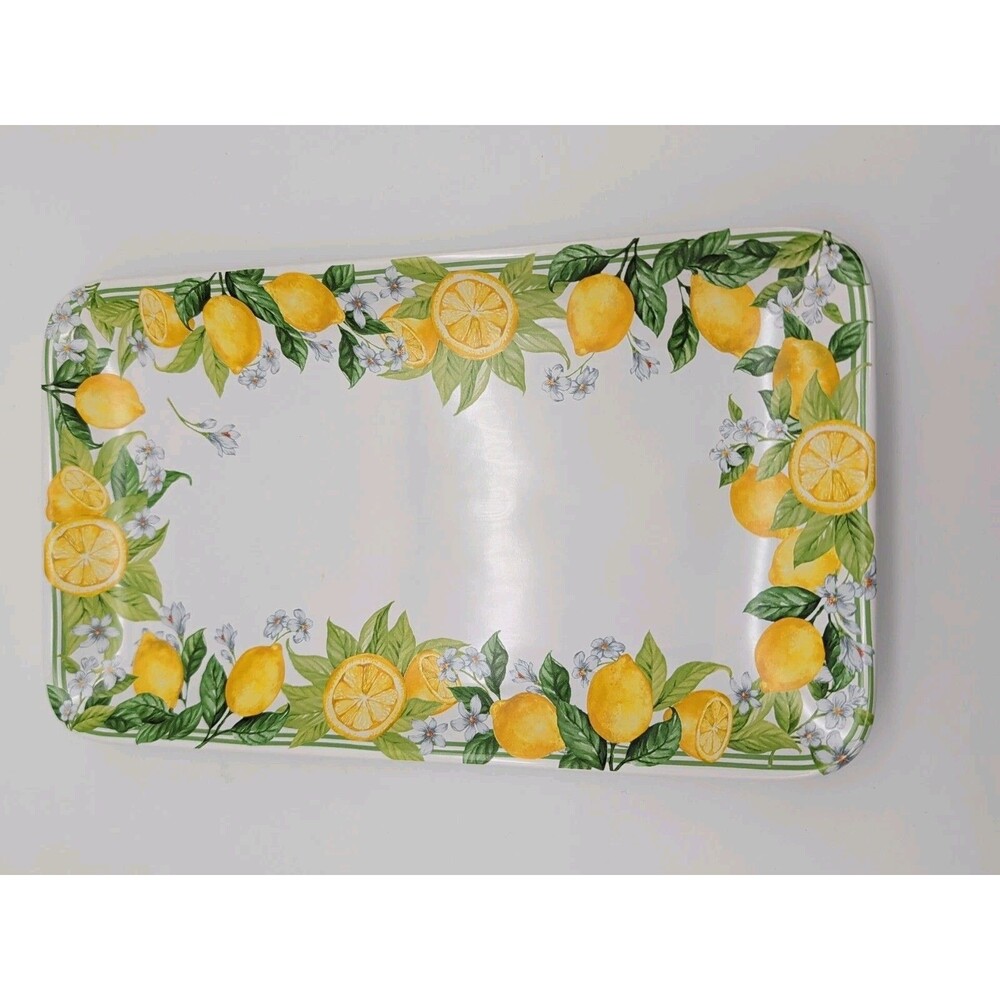 Sur La Table Citron Rectangular Tray Citrus Bloom Summer Lemon